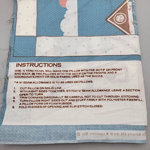 Vintage Wamsutta Row Houses Quilted Pillow Panel Fabric Georgia J Bonesteel - Picture 4 of 5